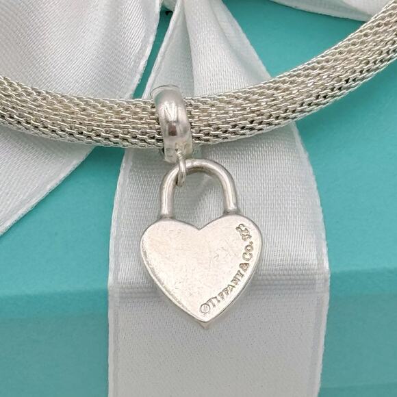 Tiffany & Co. Return to Tiffany Mesh Cuff Bangle Bracelet Sterling Silver W/ Box - Picture 6 of 9